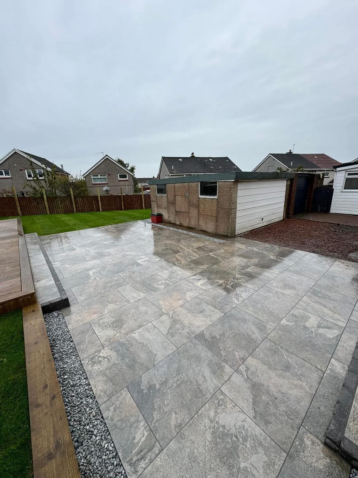 Large format patio slabs installation